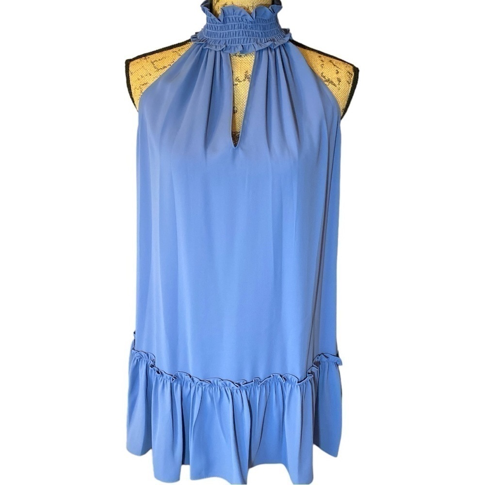 Amanda Uprichard New York Dusty Blue Sleeveless Mini Dress- size Small